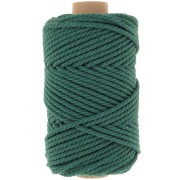 Bobina de Cordón de Macramé de Algodón 3mm - Verde Botella x50m