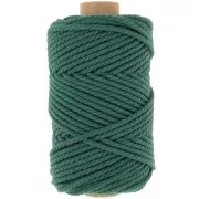 Botella verde - Bobine de cordon en coton pour macramé 3 mm - Vert bouteille x50m Bobine de cordon en coton pour macramé 3 mm - Vert bouteille x50m