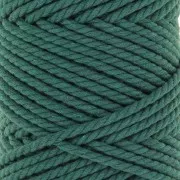 Bobina de Cordón de Macramé de Algodón 3mm - Verde Botella x50m
