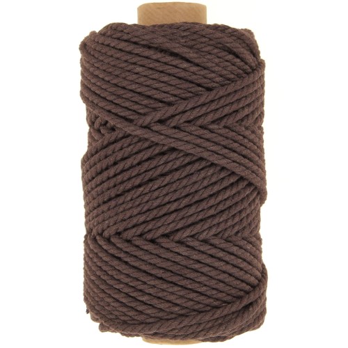 Bobina de Cordón de Algodón Macramé 3mm - Chocolate x50m