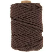 Bobine de cordon en coton pour macramé 5 mm - Chocolat x50m