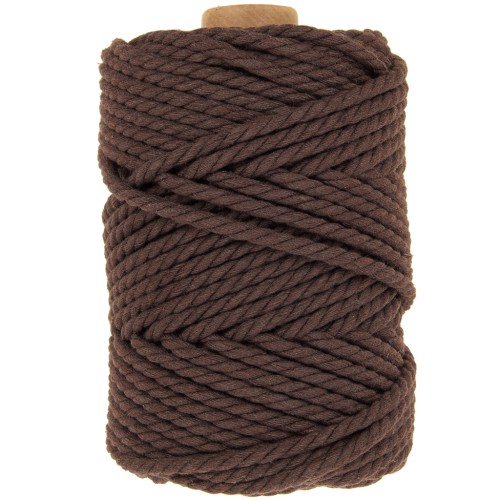 Bobina de cordón de algodón macramé de 5 mm - Chocolate x50m
