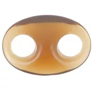 Eslabón acrílico en forma de grano de café 32x23 mm - Coñac transparente x1