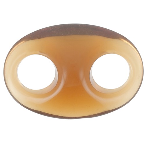 Eslabón acrílico en forma de grano de café 32x23 mm - Coñac transparente x1