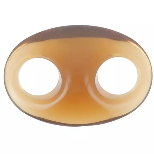 Eslabón acrílico en forma de grano de café 32x23 mm - Coñac transparente x1