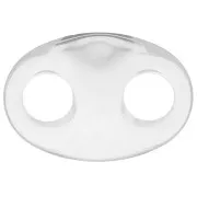 Eslabón acrílico en forma de grano de café 32x23 mm - Transparente x1