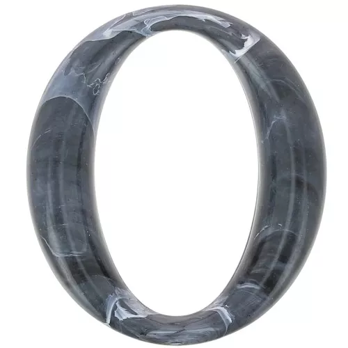 Eslabón acrílico ovalado 39x34 mm - Gris oscuro jaspeado x1