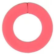 Eslabón redondo plano de acrílico transparente 31,5 mm - Rojo x1