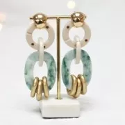 Eslabón redondo plano de acrílico transparente 31,5 mm - Rojo x1