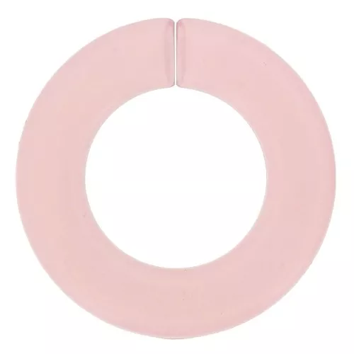 Eslabón redondo plano de acrílico transparente 31,5 mm - Rosa empolvado x1