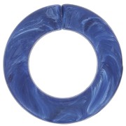 Eslabón acrílico plano redondo 31,5 mm - Azul jaspeado lapislázuli mate x1