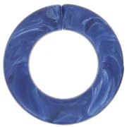 Eslabón acrílico plano redondo 31,5 mm - Azul jaspeado lapislázuli mate x1