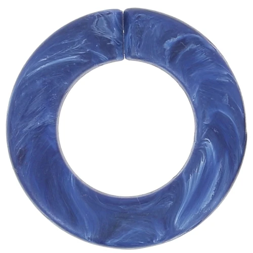 Eslabón acrílico plano redondo 31,5 mm - Azul jaspeado lapislázuli mate x1