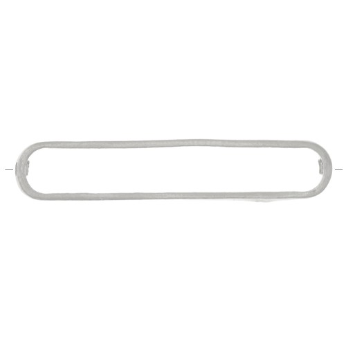Entrepieza rectangular redondeado 29x6 mm - Plata x1