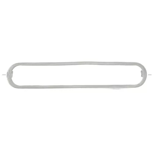 Entrepieza rectangular redondeado 29x6 mm - Plata x1