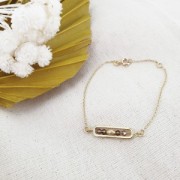 Entrepieza rectangular redondeado 29x6 mm - Plata x1