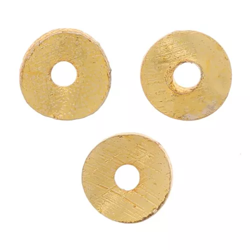 Heishi cuentas onduladas efecto cepillado 4x0.8mm - Dorado x5g aprox. 65 unid.