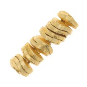 Heishi cuentas onduladas efecto cepillado 4x0.8mm - Dorado x5g aprox. 65 unid.