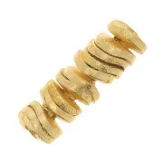 Heishi cuentas onduladas efecto cepillado 4x0.8mm - Dorado x5g aprox. 65 unid.