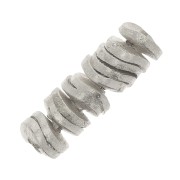 Heishi Perlas Onduladas Efecto Cepillado 4x0.8mm - Plata x5g aprox. 65 piezas