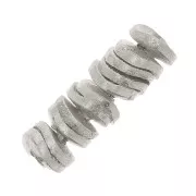 Heishi Perlas Onduladas Efecto Cepillado 4x0.8mm - Plata x5g aprox. 65 piezas