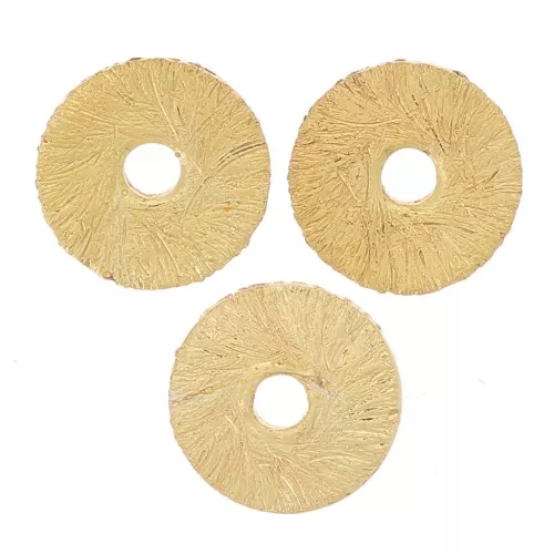 Heishi Perlas Redondas Efecto Cepillado 6x0,8 mm - Dorado x5g aprox. 30 piezas
