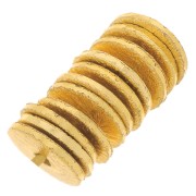 Heishi Perlas Redondas Efecto Cepillado 6x0,8 mm - Dorado x5g aprox. 30 piezas