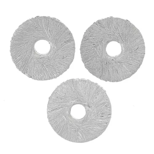 Redondeles Heishi efecto cepillado 6x0,8 mm - Plata x5g aprox. 30 unid.