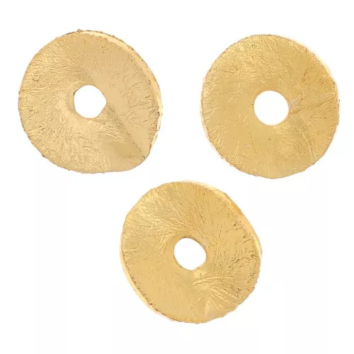 Heishi cuentas onduladas efecto cepillado 6x0.8mm - Dorado x5g aprox. 30 piezas