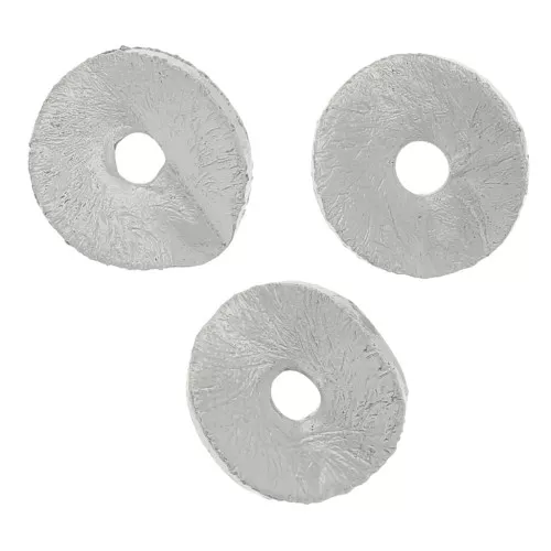 Heishi Cuenta Redonda Ondulada Efecto Cepillado 6x0.8mm - Plata x5g aprox. 30 unid.
