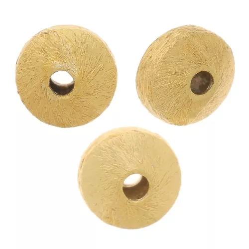 Cuentas aplanadas efecto cepillado 6x4 mm - Dorado x5g aprox. 15 piezas