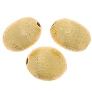 Cuentas aceituna efecto cepillado 10x8 mm - Dorado x10