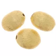 Cuentas aceituna efecto cepillado 10x8 mm - Dorado x10