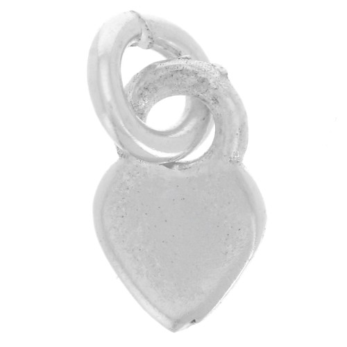Dije corazón 6.5x4 mm con anilla abierta - Plata 925 Plateado x1