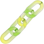Eslabón acrílico ovalado 39x23 mm bicolor transparente - Verde - Amarillo x1|raw }}