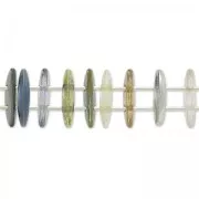 Czechmates Media Luna 2 agujeros 3x10 mm - Turquesa opaco x5g