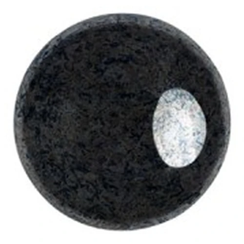 Cabuchones redondos de vidrio de Puca® 8 mm - Jet Hematite x10