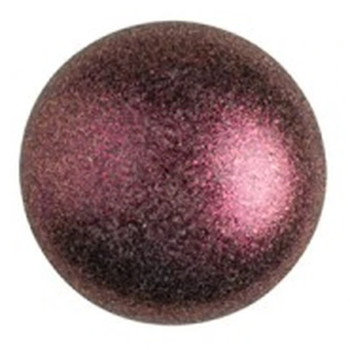 Cabuchones redondos de vidrio de Puca® 8 mm - Violeta oscuro metalizado mate x10