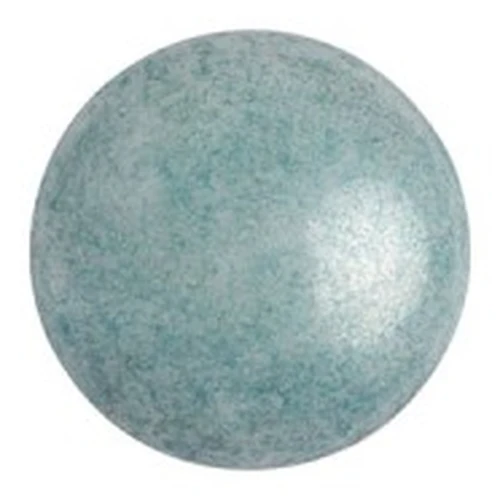 Cabuchones de vidrio redondos de Puca® 8 mm - Azul opaco aspecto cerámica x10