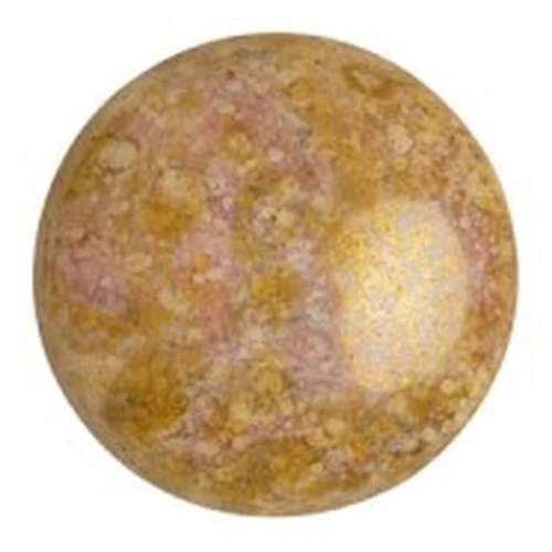 Cabuchones de vidrio redondos de Puca® 8 mm - Mezcla opaca Oro rosa aspecto cerámico x10