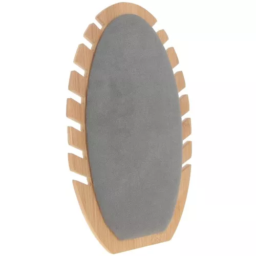 Porta collares - forma oval -27.5x16cm Bambú - Gris ante x1