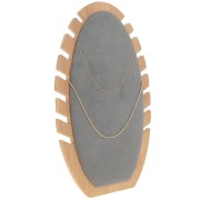 Porta collares - forma oval -27.5x16cm Bambú - Gris ante x1