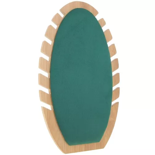 Joyero para collar - forma ovalada 27.5x16cm Bambú - Suede Green x1
