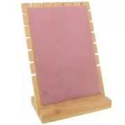 Joyero para collar - forma rectangular 25x17 cm bambú - ante rosa x1
