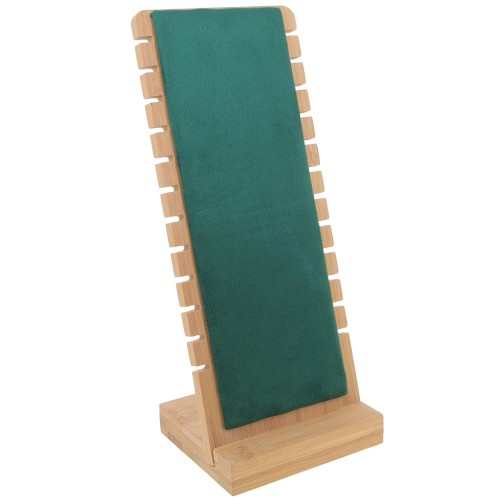 Joyero para collar - forma rectangular 27x11cm Bambú - Suede Green x1