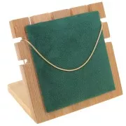 Joyero pequeño para collar - forma cuadrada 10x11 cm Bambú - Suede Verde x1