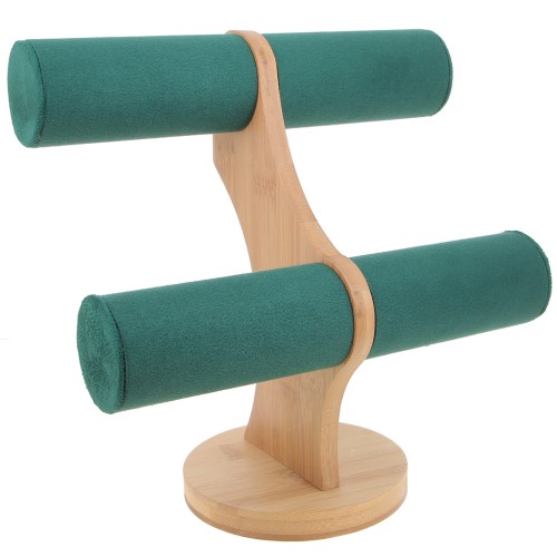 Joyero - Expositor para pulseras 24x24 cm bambú Suédine Verde x1