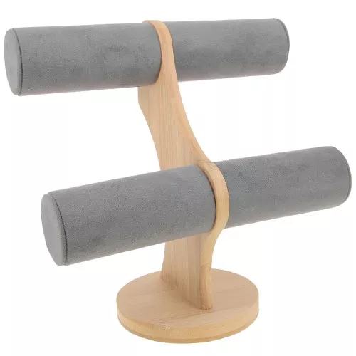 Joyero - Expositor para pulseras 24x24 cm bambú Suédine Gris x1