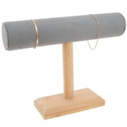 Joyero - Expositor para pulseras 19x25cm Bambú - suedina Gris x1