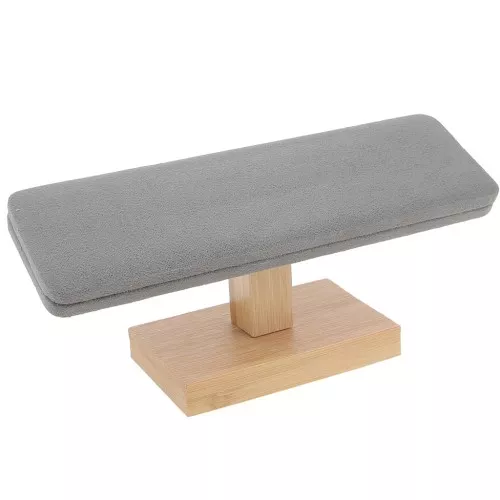 Joyero - Expositor para pulseras 9x20cm Bambú - Gamuza gris x1